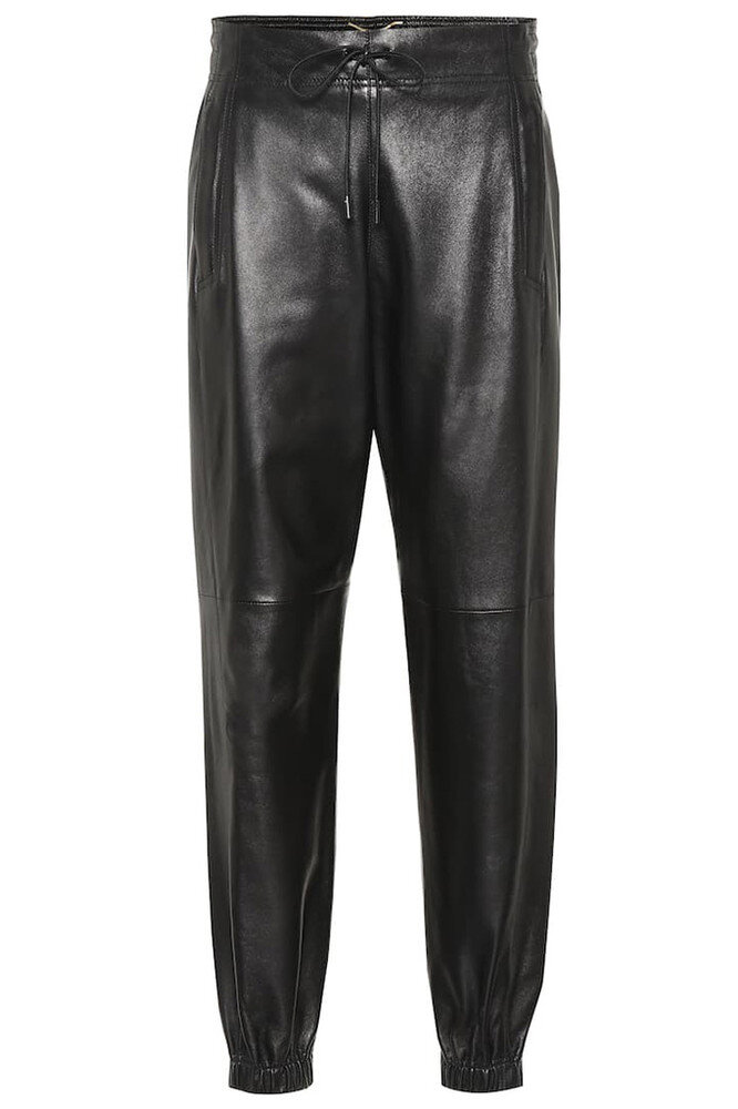 Saint Laurent Leather Jogger Pants in Black — UFO No More Saint Laurent Leather Jogger Pants in Black — UFO No More